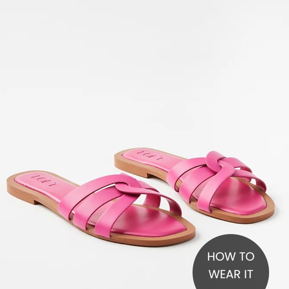 Strappy Leather Slide Sandals - Picture 4 of 4